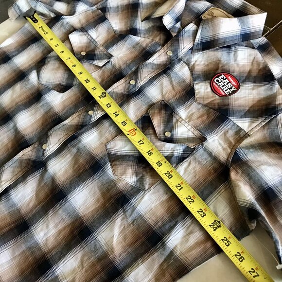 Wrangler Short Sleeve Brown Western Pearl Snap Shirt Mens XL NWOT - Picture 6 of 7